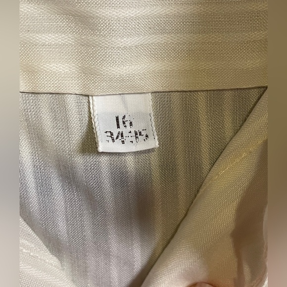 Vintage Sears Perma-Prest Dress Shirt Men's 16 34-35 Ivory Striped - Picture 7 of 8